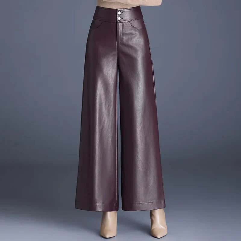 Aurelia Wide Leg Leather Pants