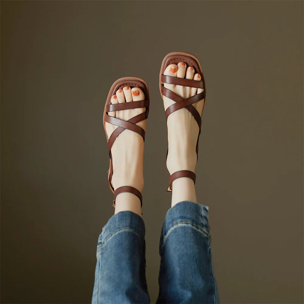 AGNIT STRAPPY LEATHER SANDALS