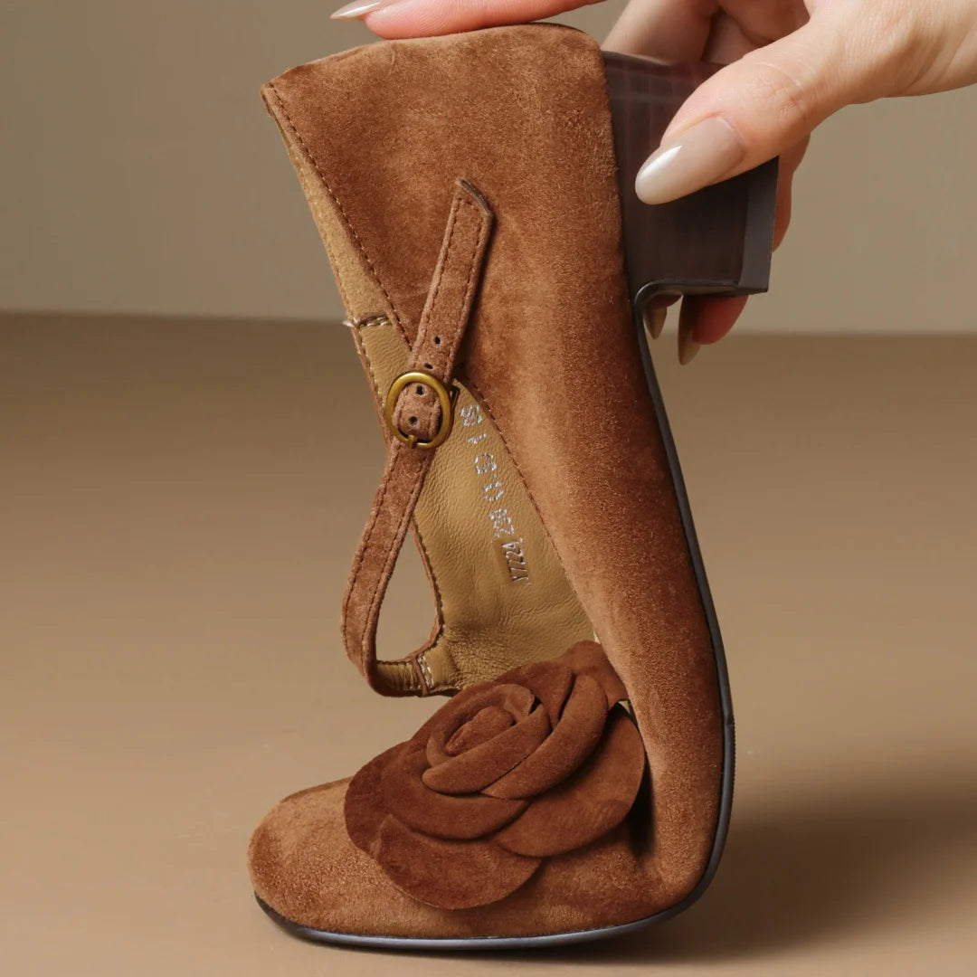 THEORA SUEDE MARY JANE HEELS