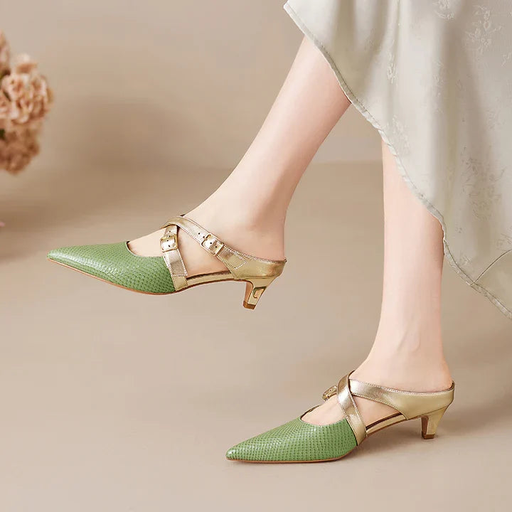 Mules Zelle in vera pelle