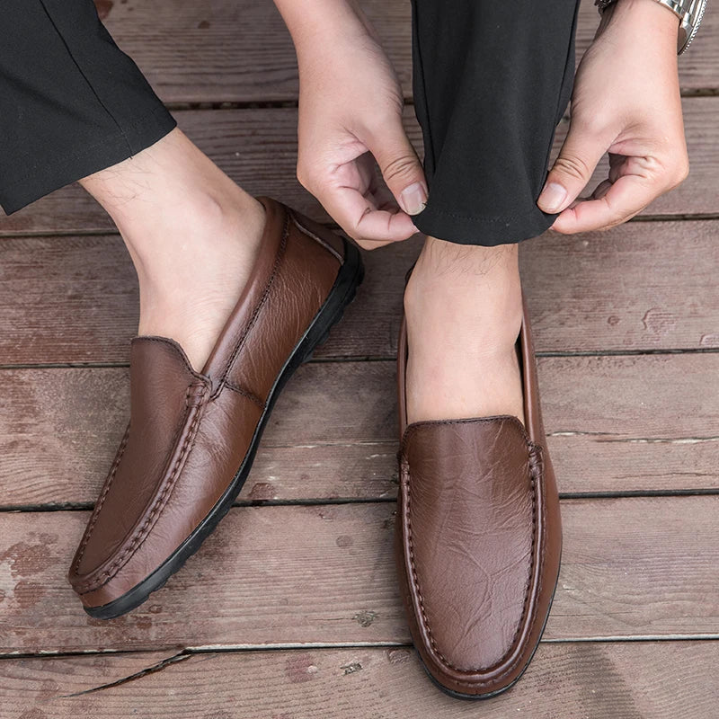 Hombre loafers i äkta läder