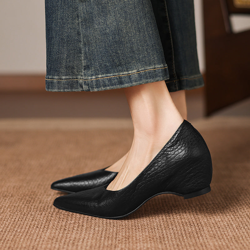 Tacones Mavi de cuero genuino con punta afilada