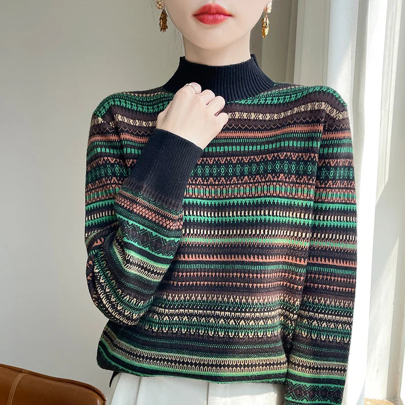 Maglione a righe in lana Elysia