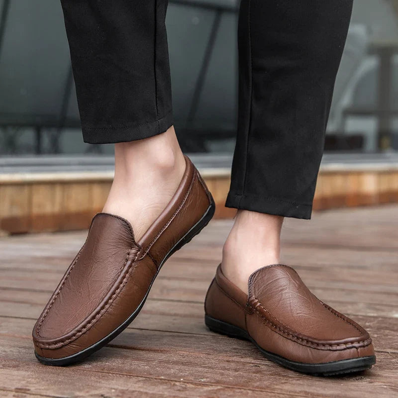 Hombre loafers i äkta läder