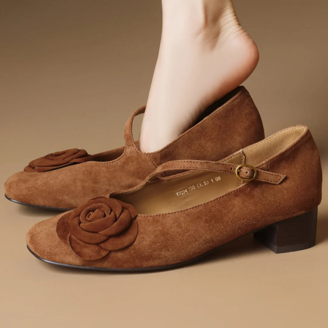 THEORA SUEDE MARY JANE HEELS
