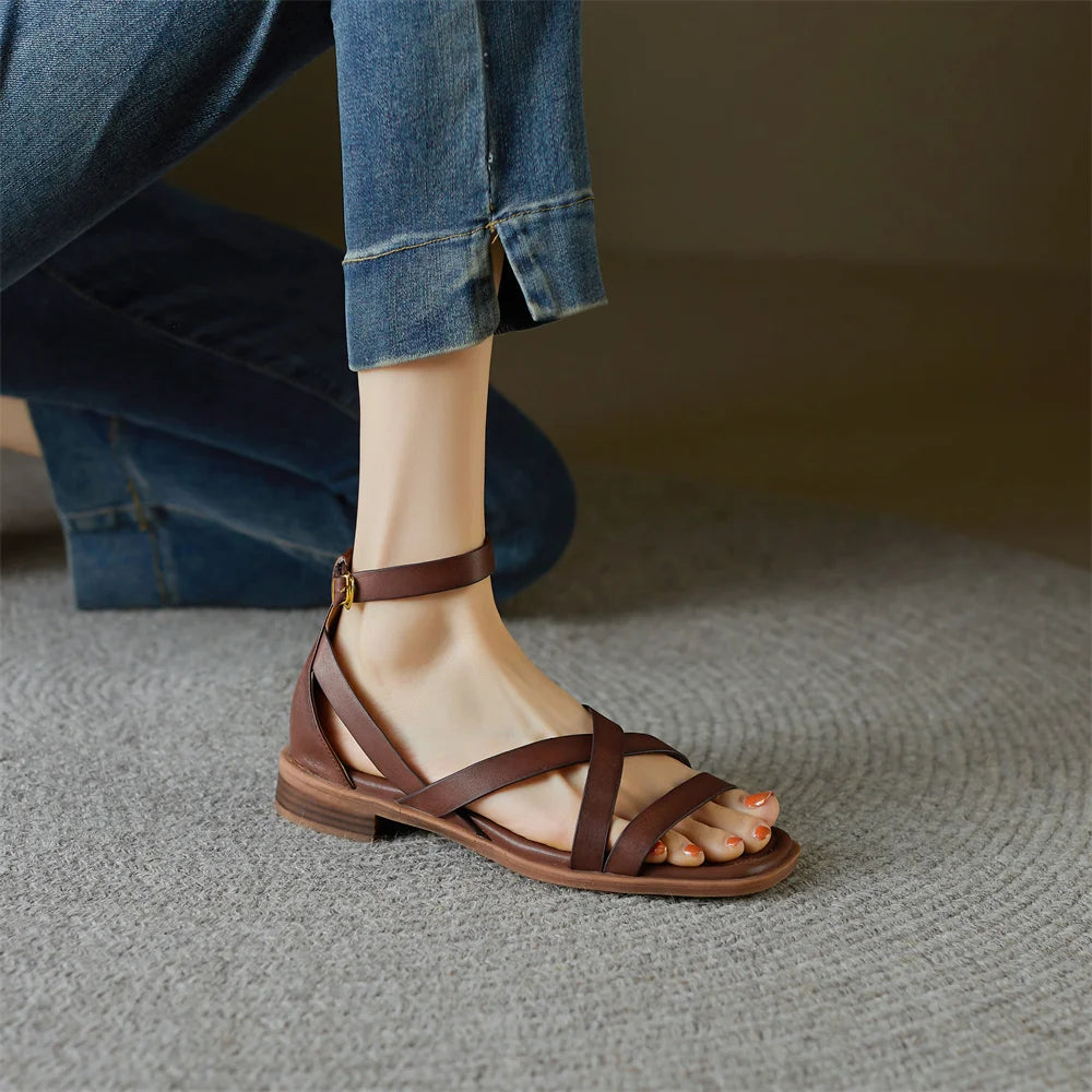 AGNIT STRAPPY LEATHER SANDALS
