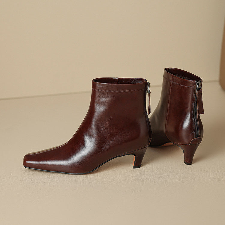 Nolia Stiefel aus echtem Leder mit eckiger Kappe