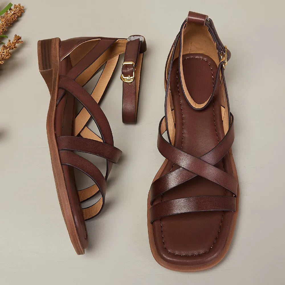 AGNIT STRAPPY LEATHER SANDALS