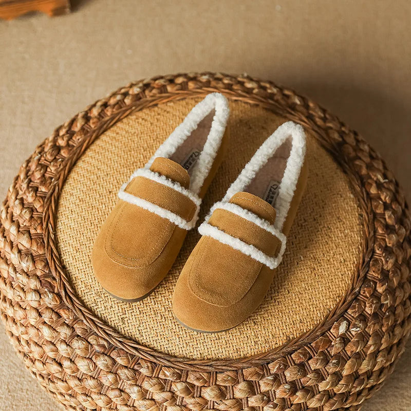 SIENNA FAUX SUEDE FUR-LINED LOAFERS