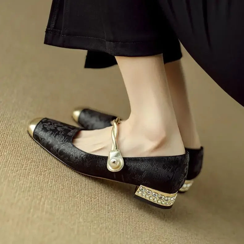 VELORA SATIN MARY JANE HEELS
