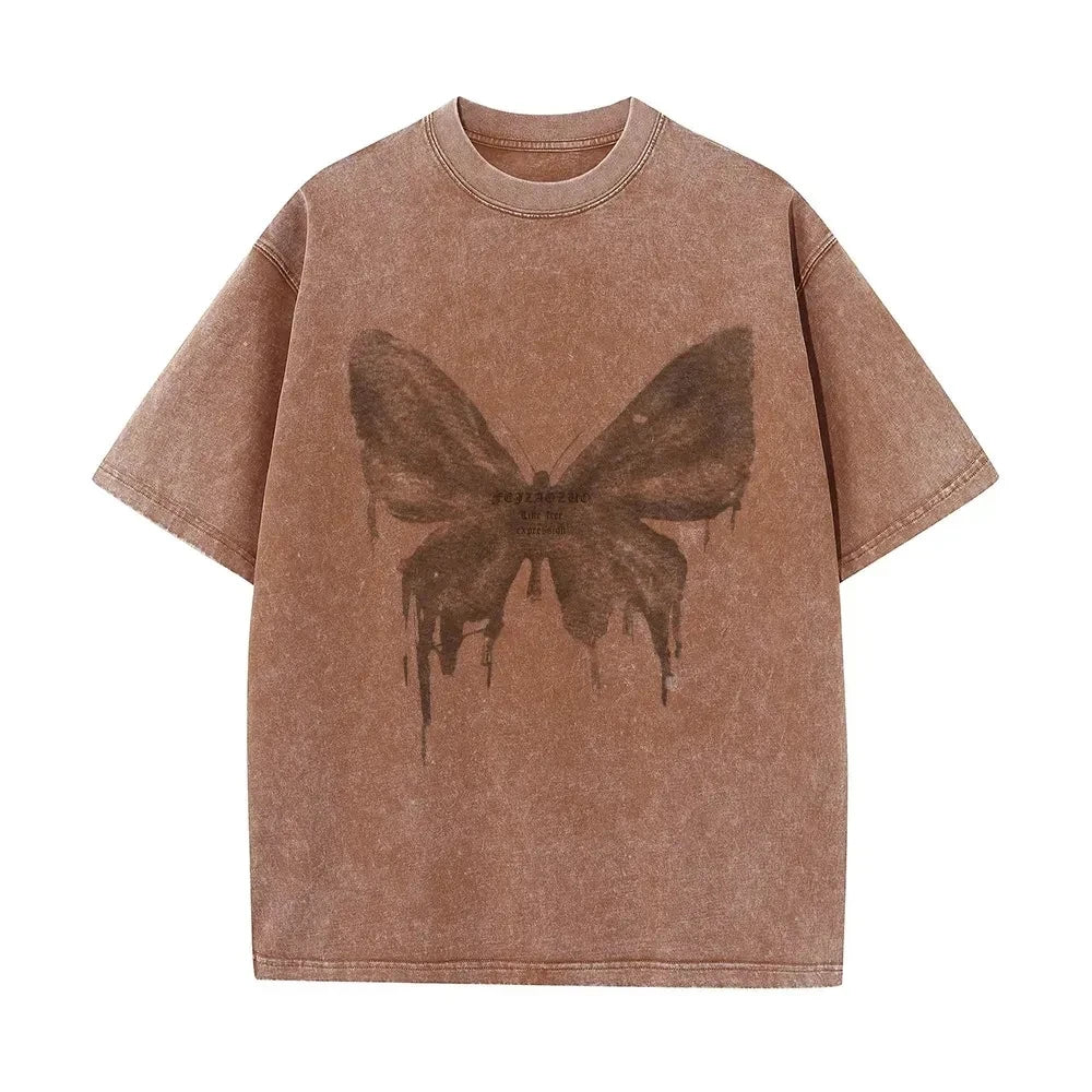 Schmetterlings-Baumwoll-T-Shirt