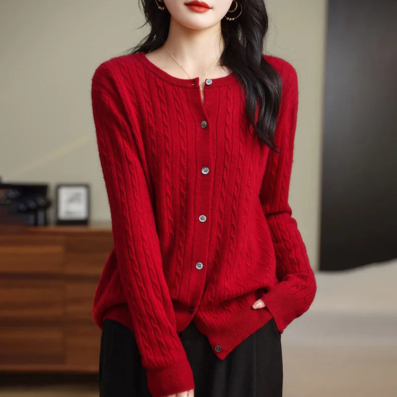 Cardigan en maille torsadée Veronica