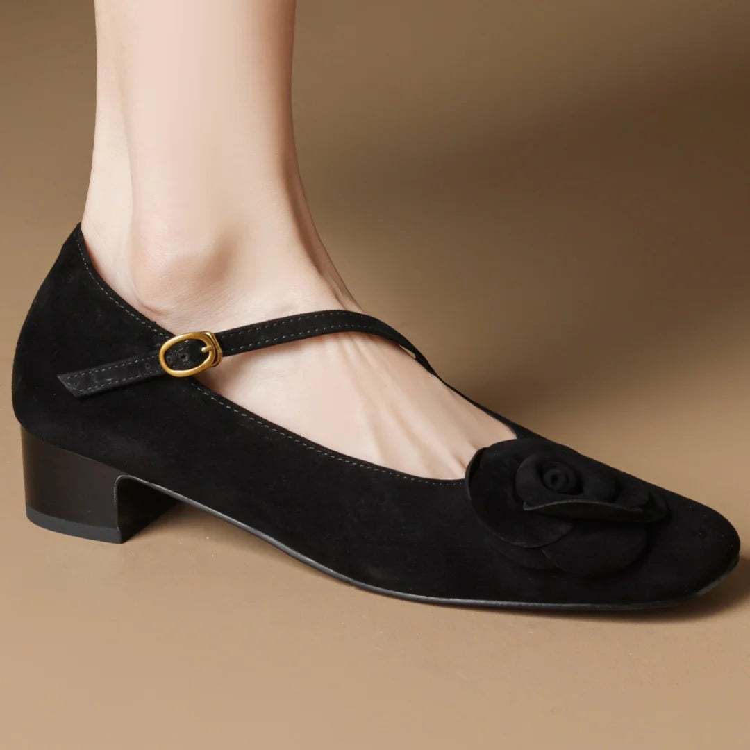 THEORA SUEDE MARY JANE HEELS