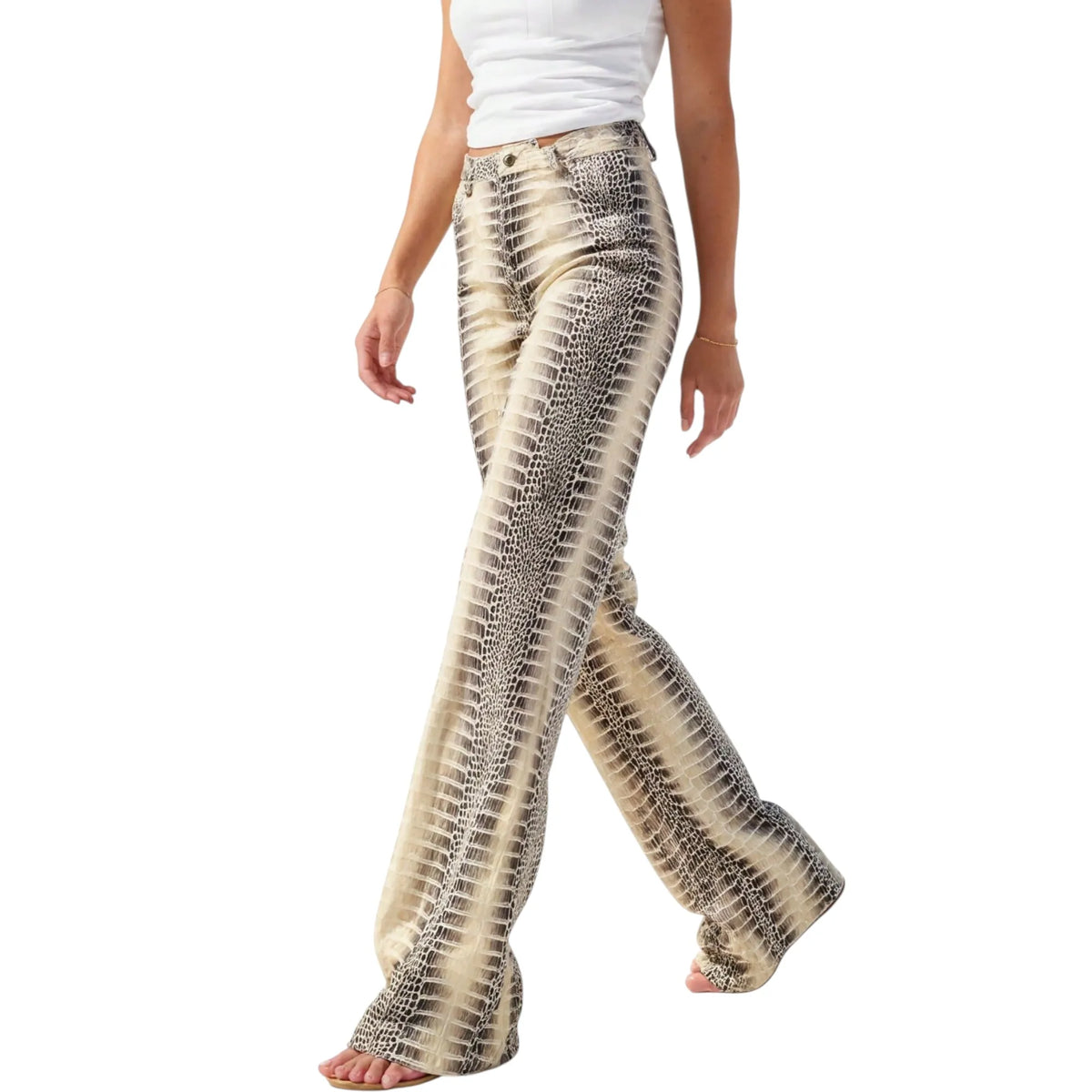 VALESKA CROC-EFFECT TROUSERS