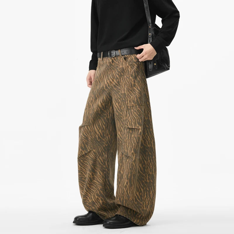 SAVINE ANIMAL-PRINT CARGO TROUSERS