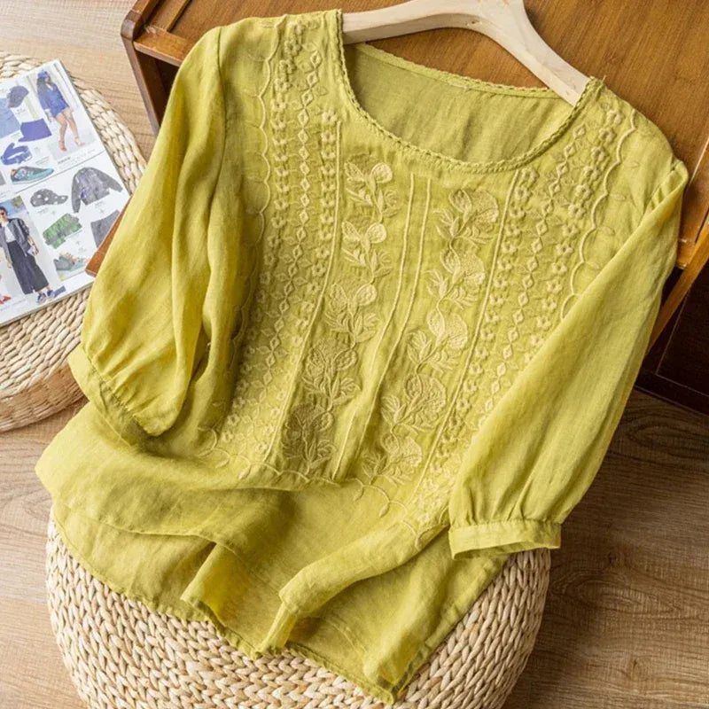Blusa in lino Maeve