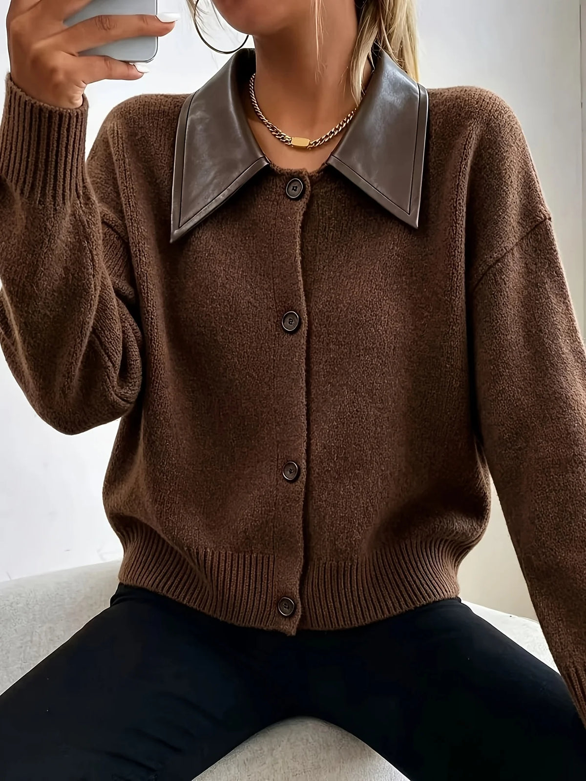 CLAUDINE COLLARED CARDIGAN
