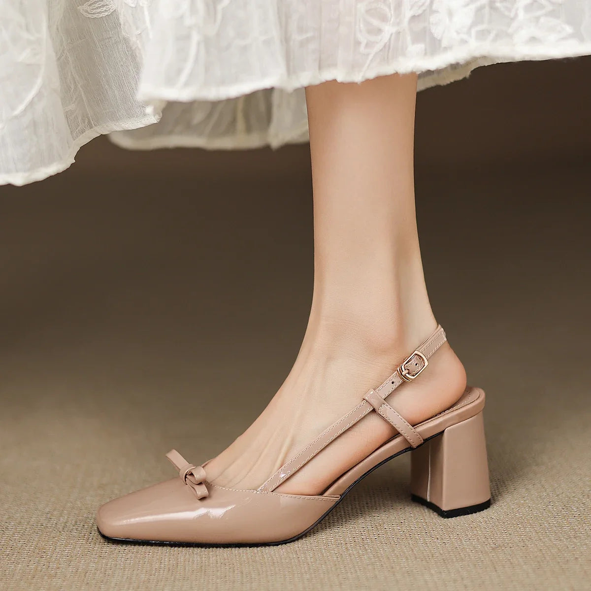 Tacones Melani de cuero genuino