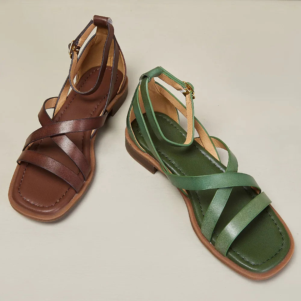 AGNIT STRAPPY LEATHER SANDALS
