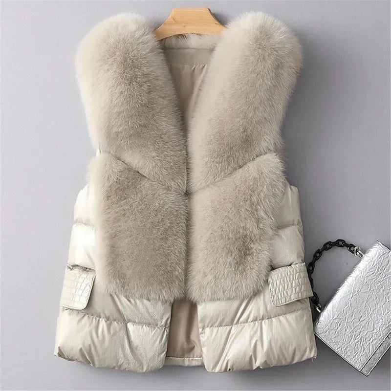 Gilet matelassé en fausse fourrure