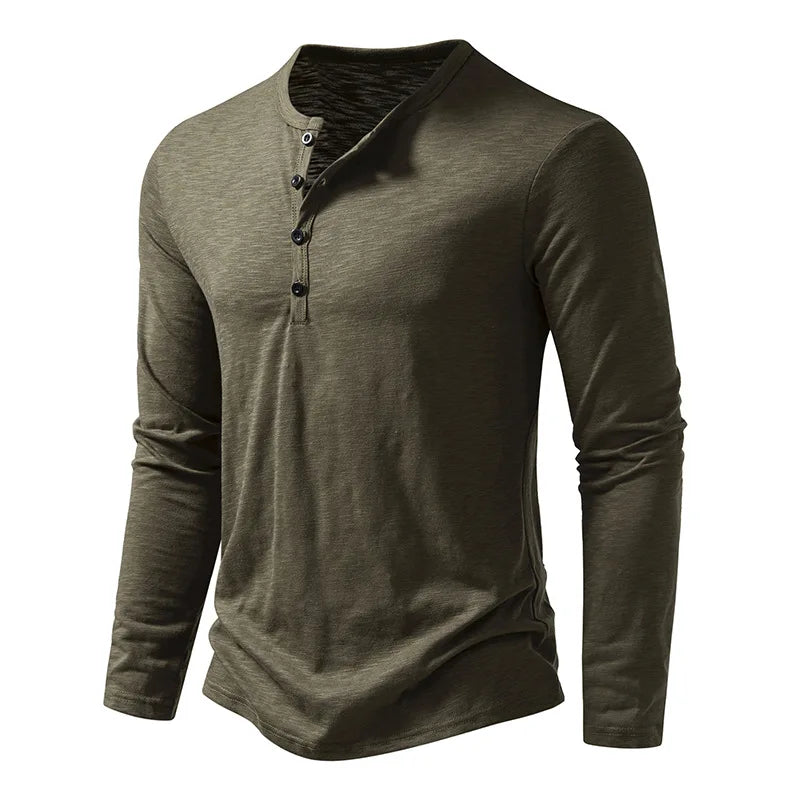 Enzo katoenen henleyshirt
