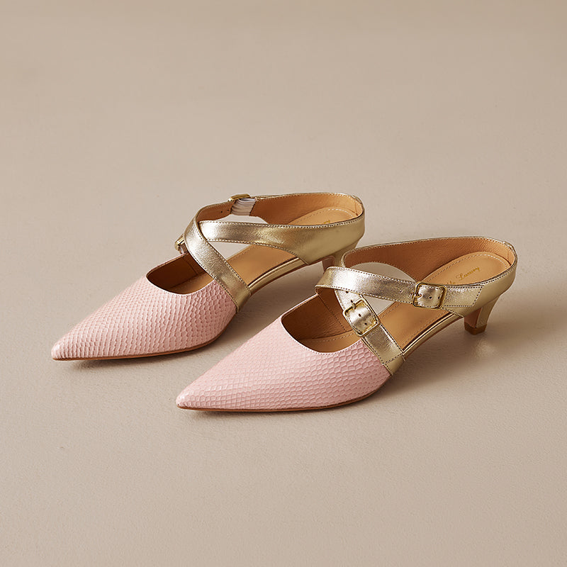 Mules Brielle de cuero genuino