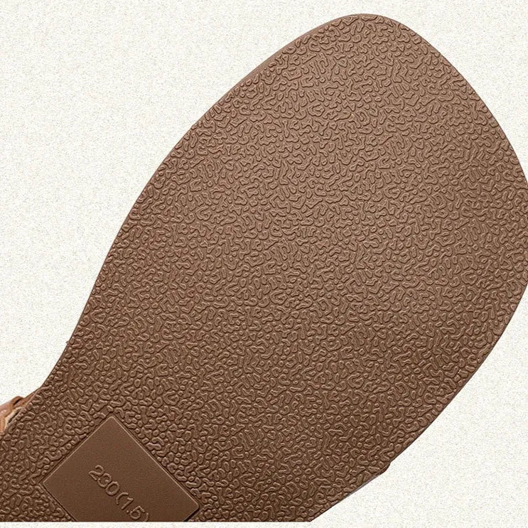 Patinaläder-sandal