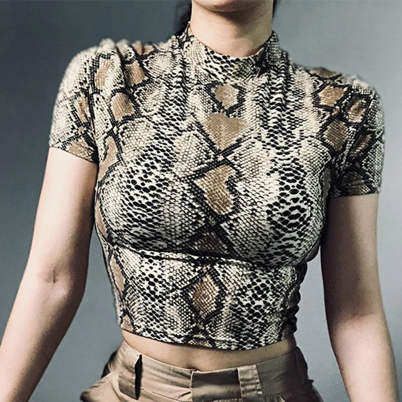 ELIANE SNAKE-PRINT TOP