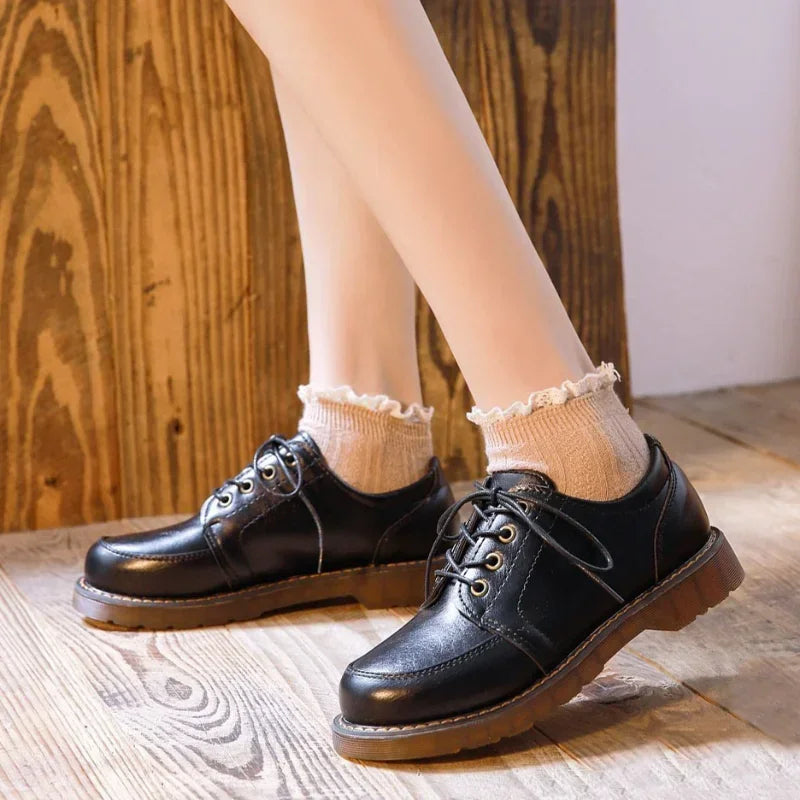 ELORA GENUINE LEATHER OXFORD SHOES