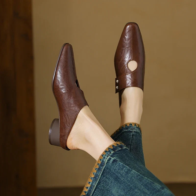 Mules de cuero genuino Agnit