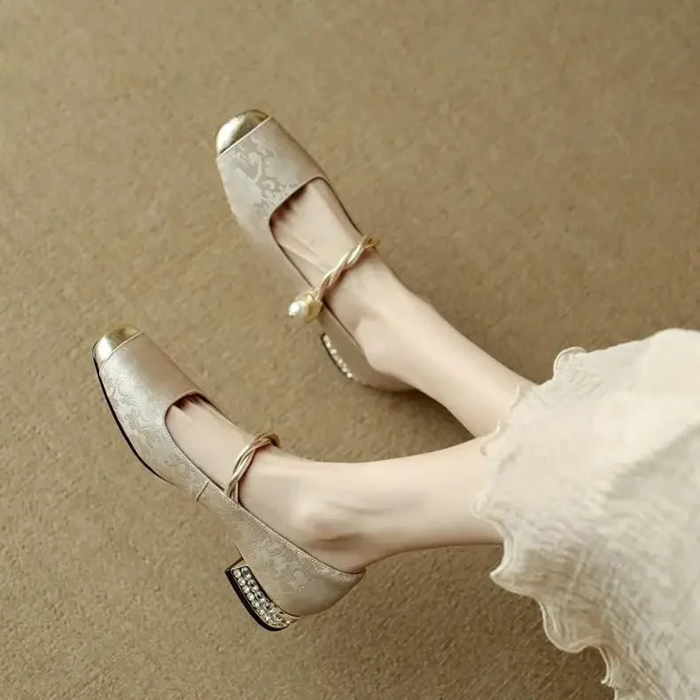 VELORA SATIN MARY JANE HEELS