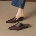 Mules Cloe en cuir véritable à bout pointu