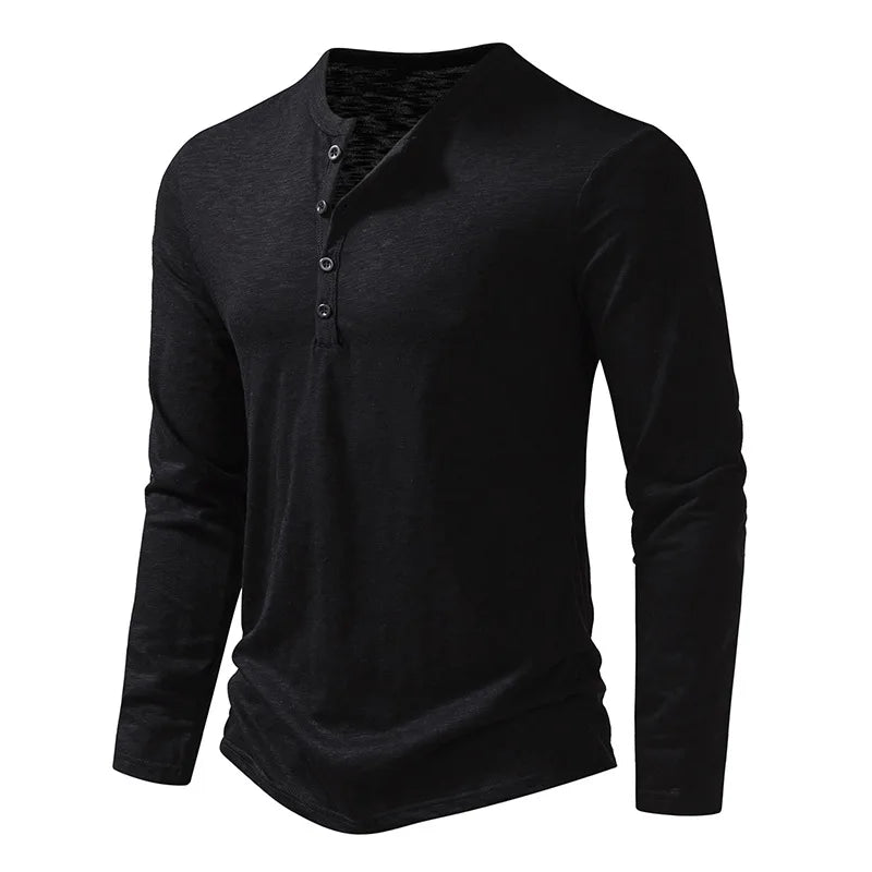 Enzo katoenen henleyshirt