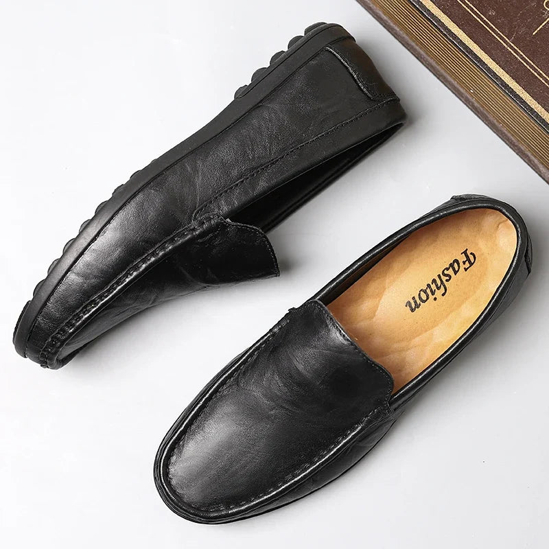 Hombre loafers i äkta läder