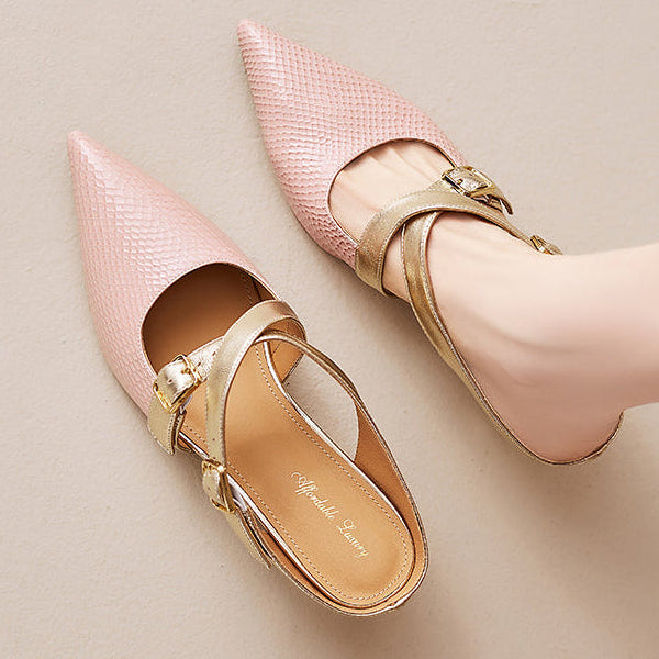 Mules Brielle de cuero genuino