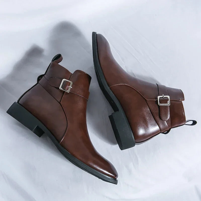 Bottines Chelsea Sergio en cuir véritable