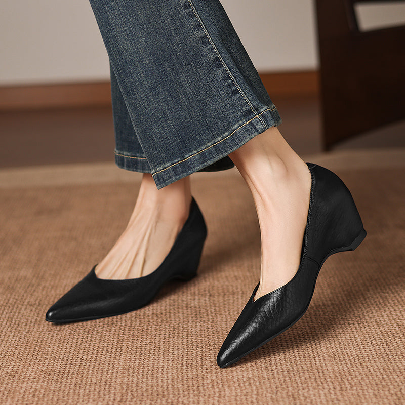 Tacones Mavi de cuero genuino con punta afilada