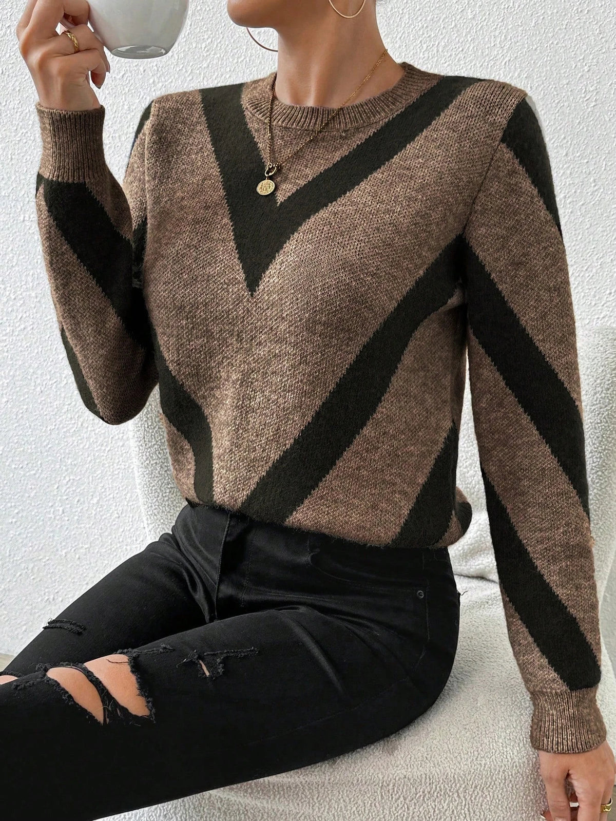 MIRELLE CHEVRON SWEATER