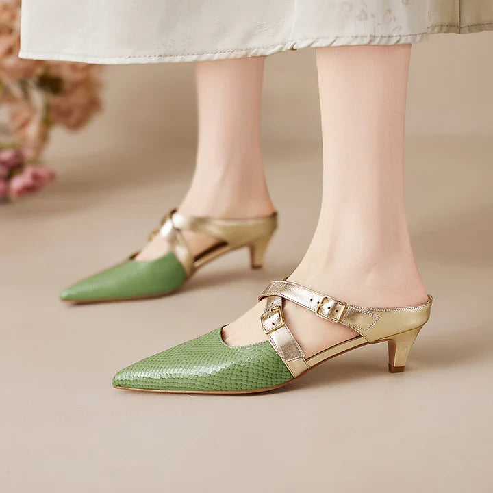 Mules Zelle in vera pelle