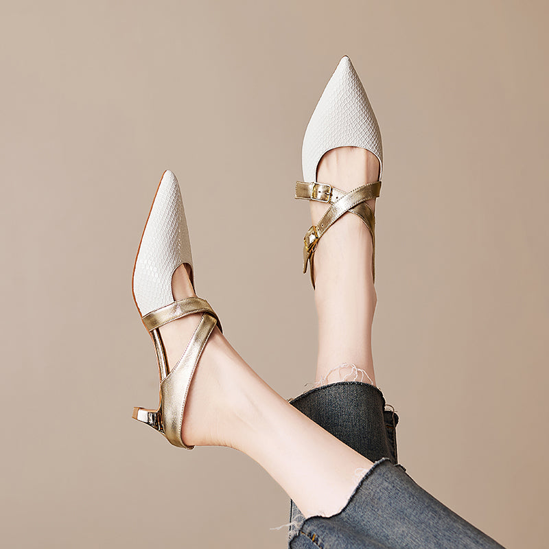 Mules Brielle de cuero genuino