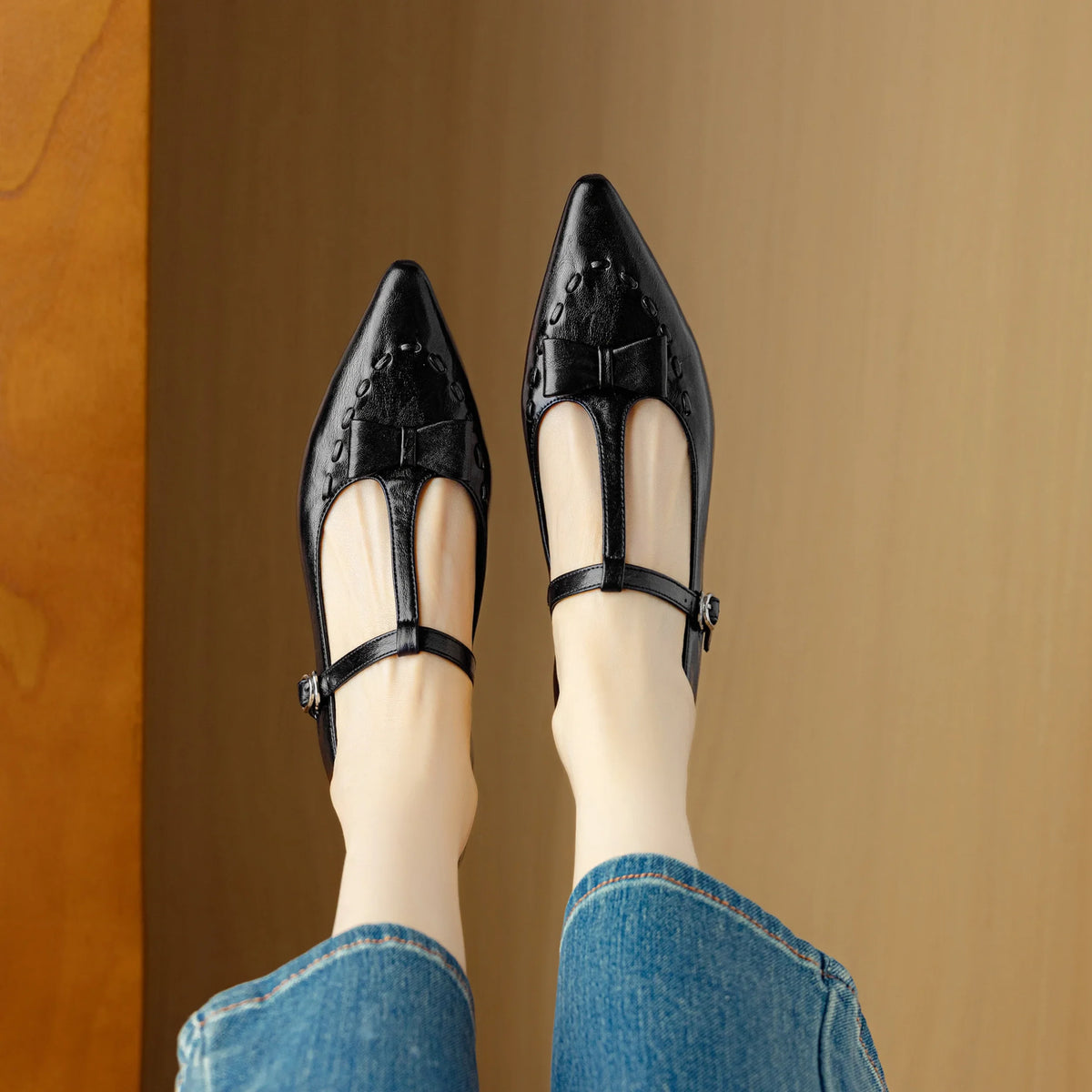 Tiara pumps i äkta läder