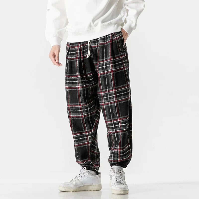 Pantalon de jogging décontracté à carreaux