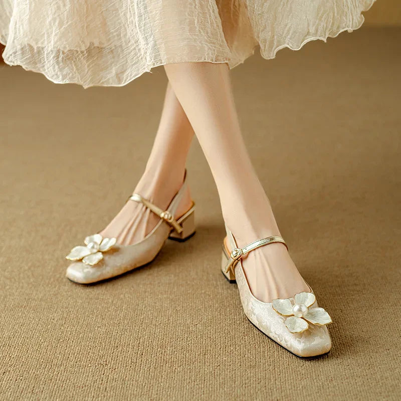 AMARA FLORAL PEARL HEELS