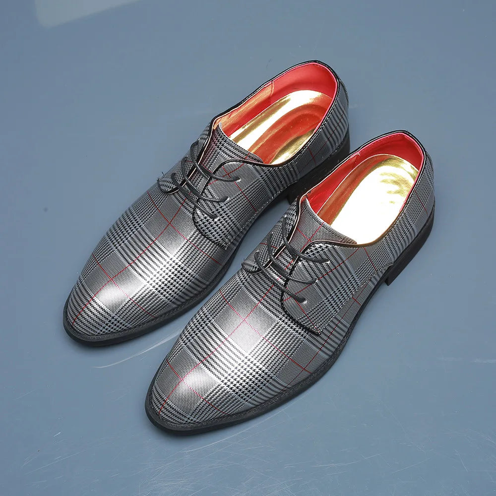 Oxfords Magnus de piel a cuadros