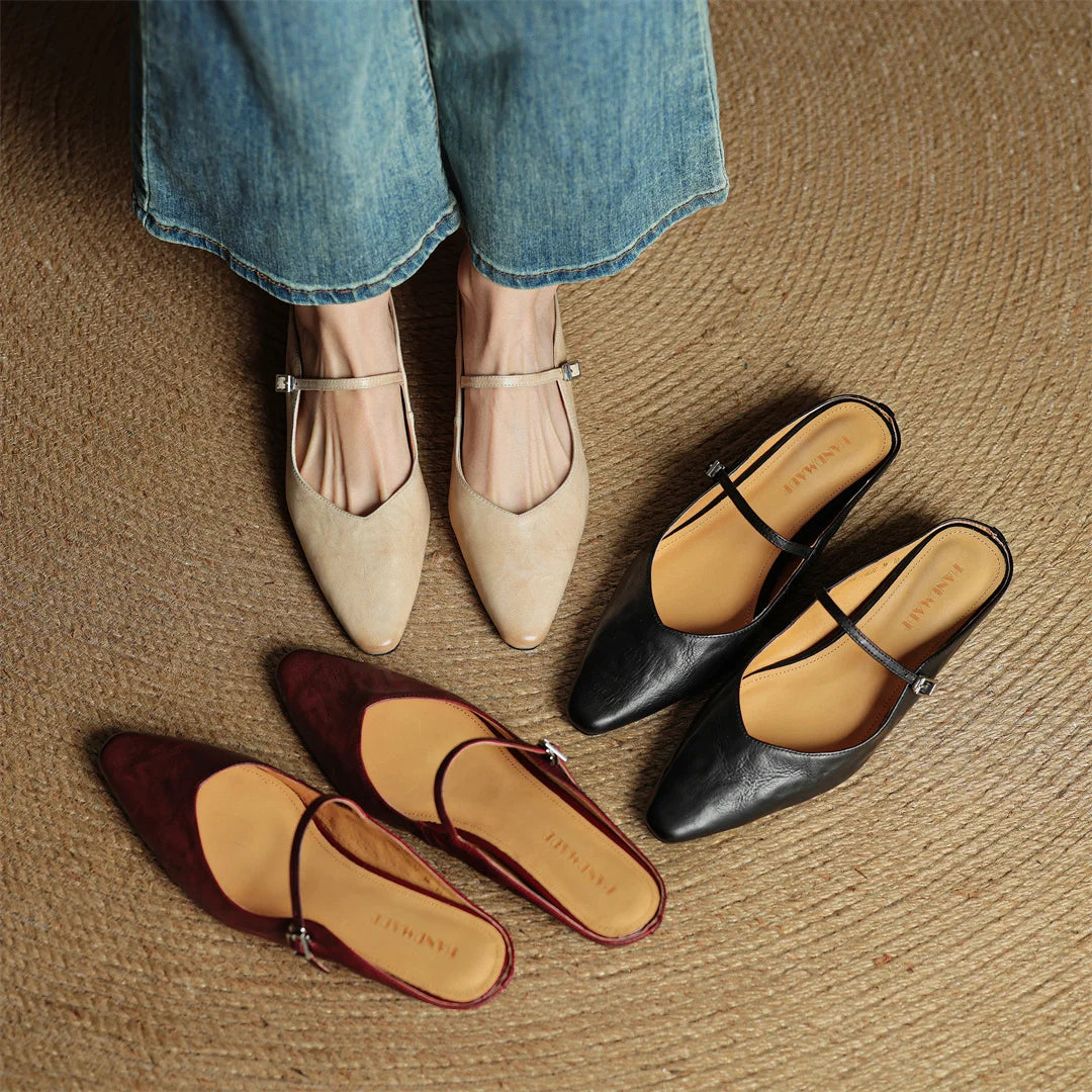 EVELIS GENUINE LEATHER MULES