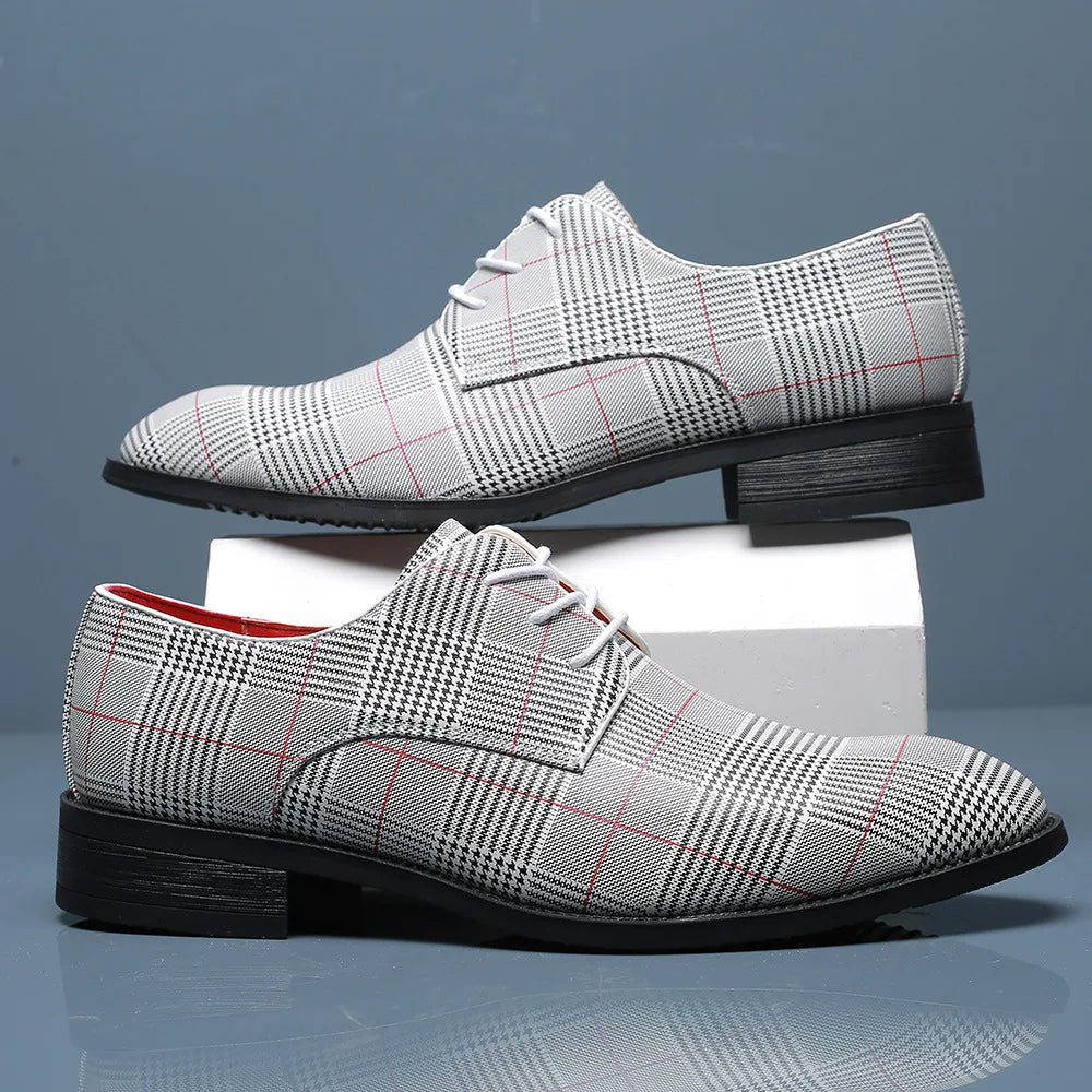 Oxfords Magnus de piel a cuadros