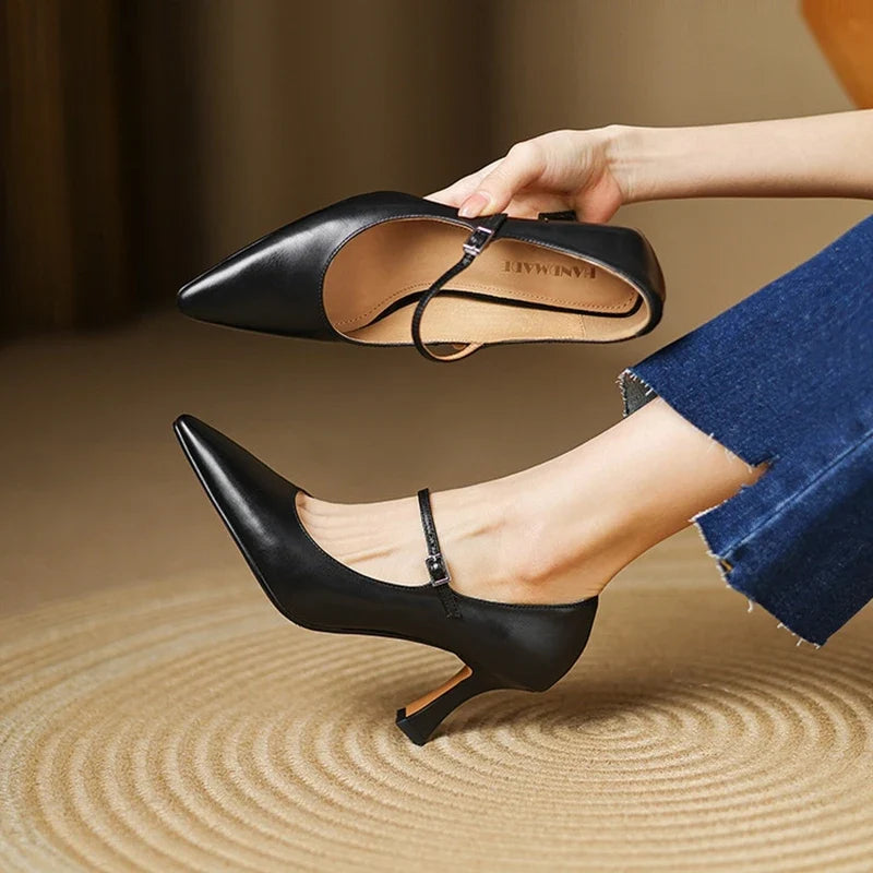 Tacones Samara de cuero genuino