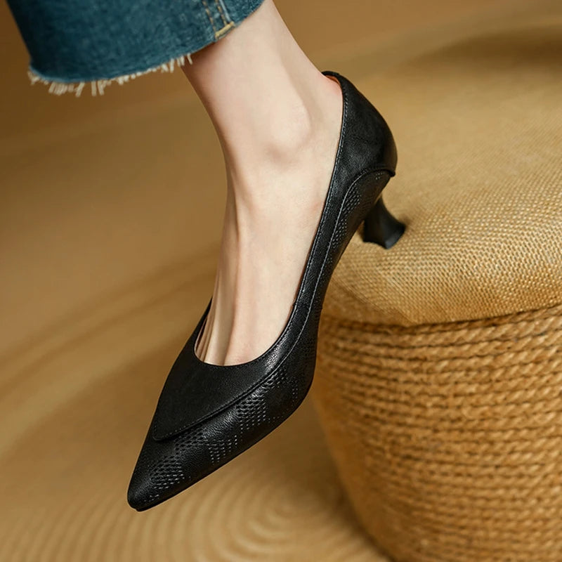 BELLE GENUINE LEATHER HEELS