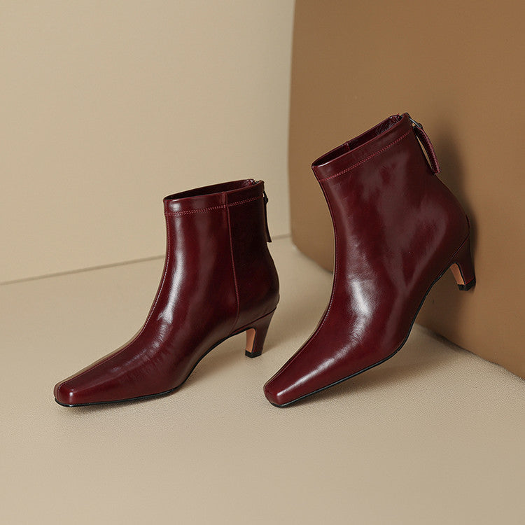 Nolia Stiefel aus echtem Leder mit eckiger Kappe