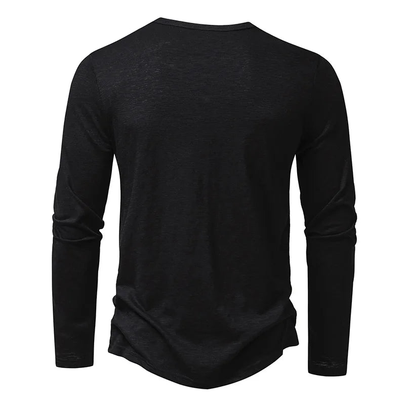 Enzo katoenen henleyshirt